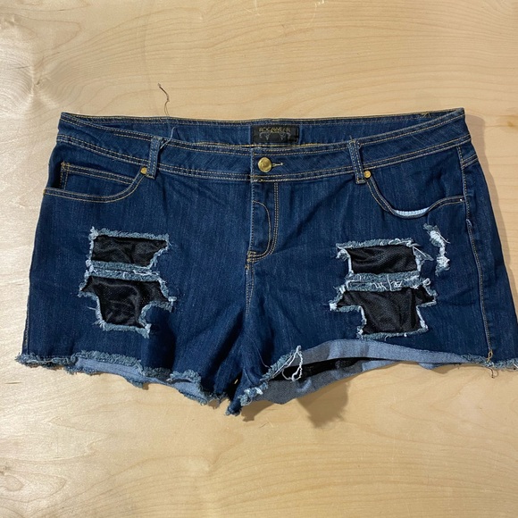 Rocawear Blue Distressed Jean Shorts 24 (OE) - Picture 1 of 9
